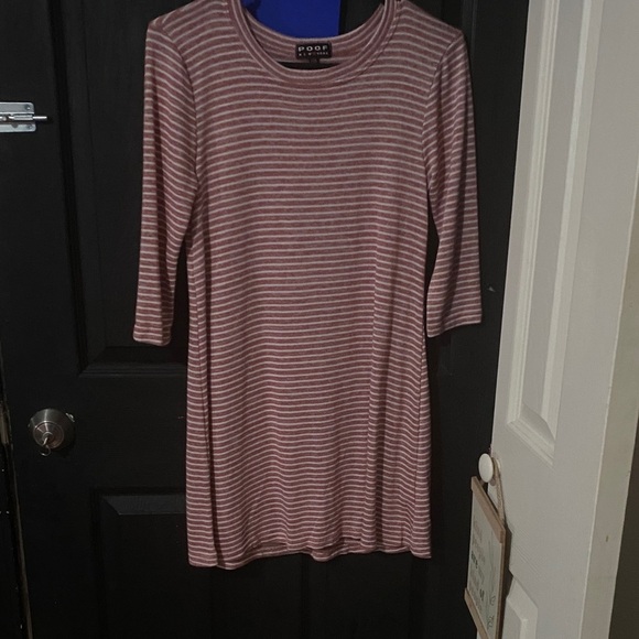 Poof! Women's Pink and White Striped Tunic - Picture 1 of 1